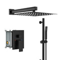 Wall Mounted Shower System with Adjustable Slide Bar - Matte Black