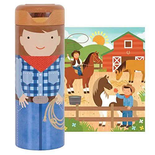 Petit Collage Tin Canister Jigsaw Puzzle — 64 Pieces, Ages 4+