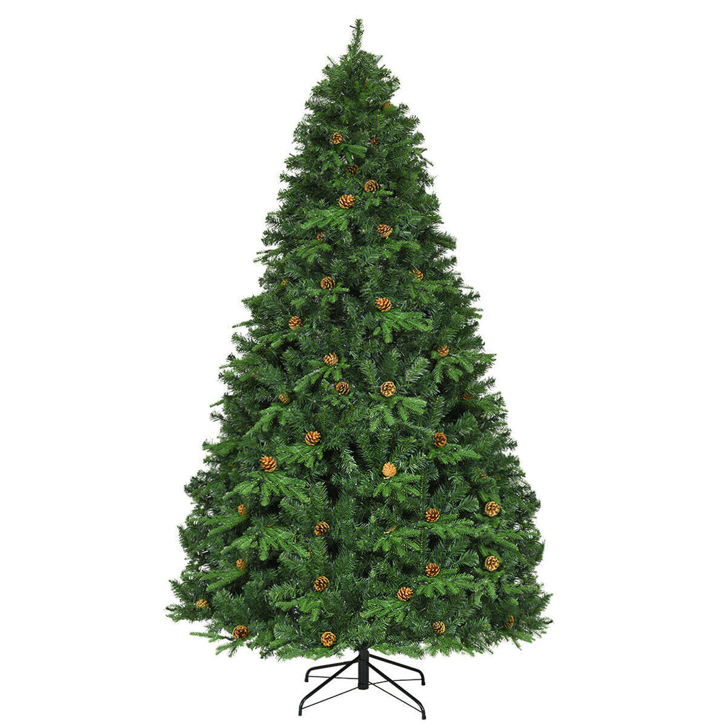 7.5 ft Artificial Christmas Tree with LED Lights and Pine Cones