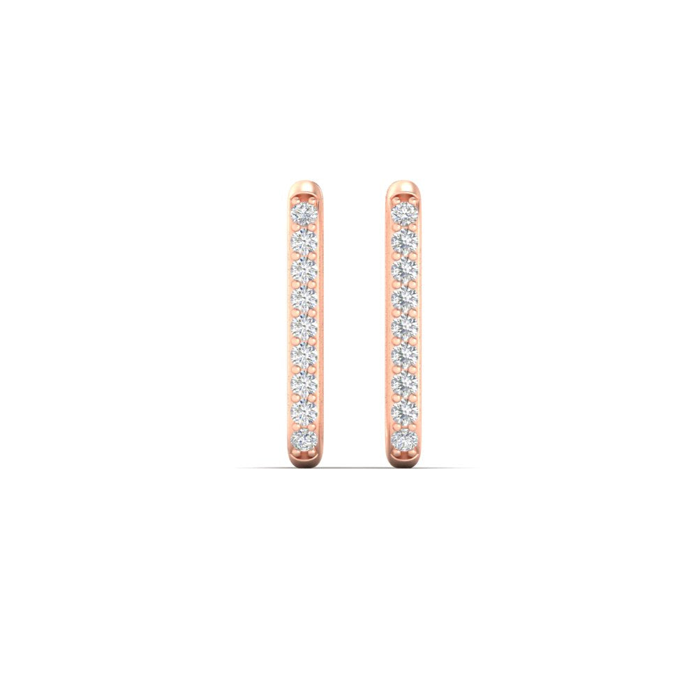 Rectangle Diamond Hoop Earring