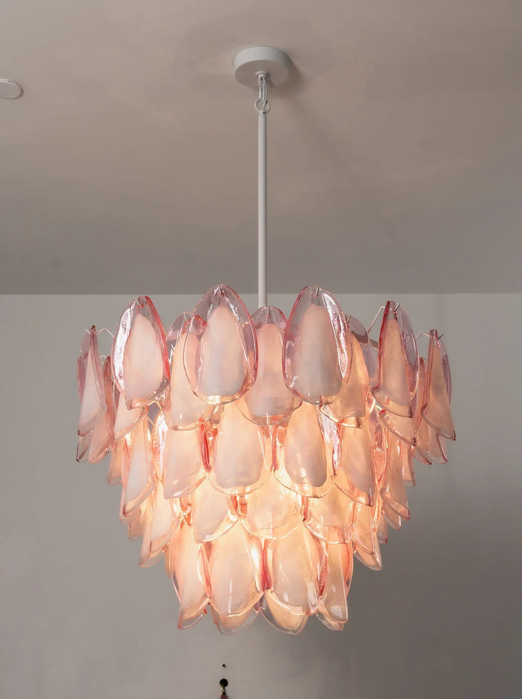 Rosalind Pink Glass Petal Chandelier