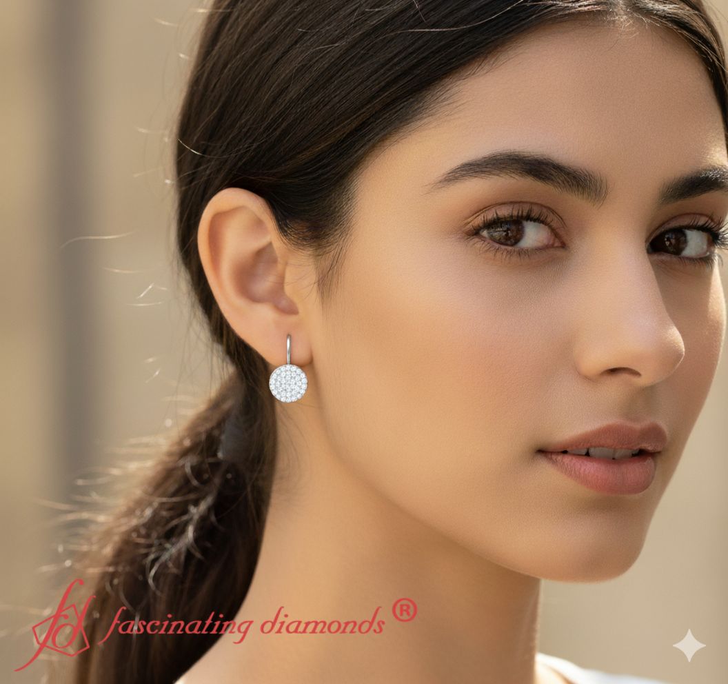 Diamond Disc Drop Earring