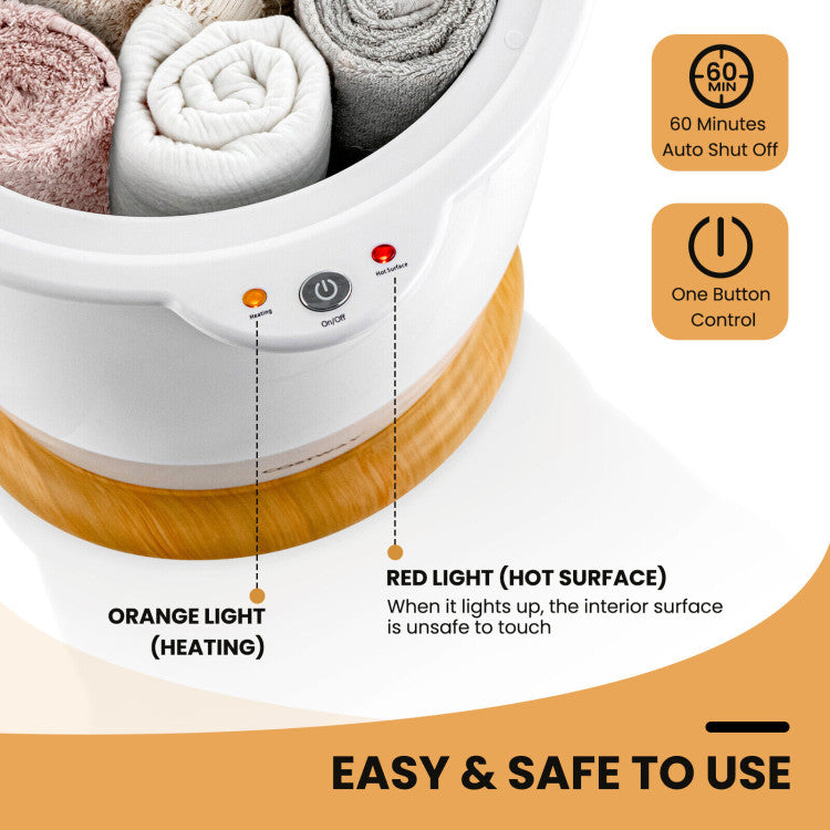 Bathroom Towel Warmer Bucket with Fragrance Holder and Auto Shut
