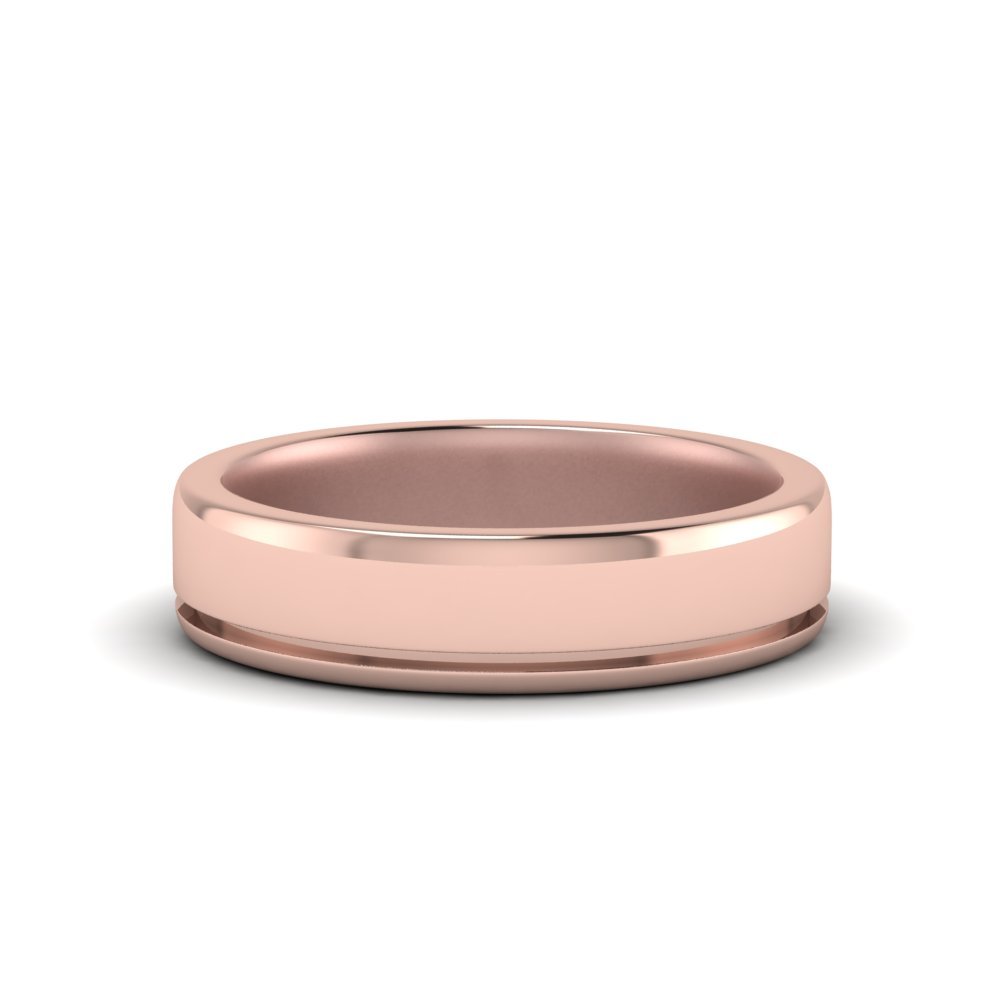 Satin Inlay Wedding Rings
