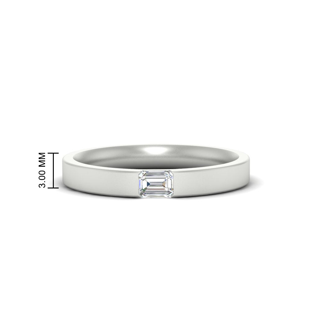 Single Emerald Mens Wedding Band