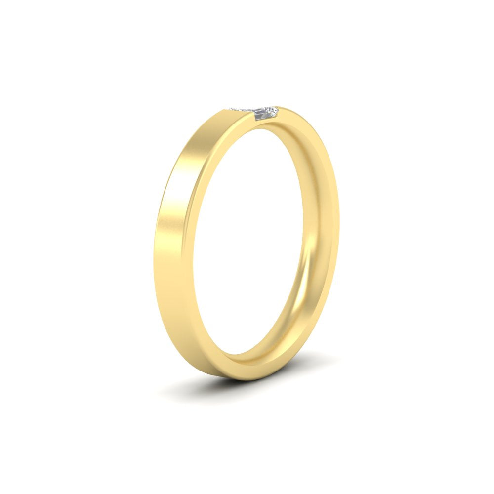 Single Emerald Mens Wedding Band