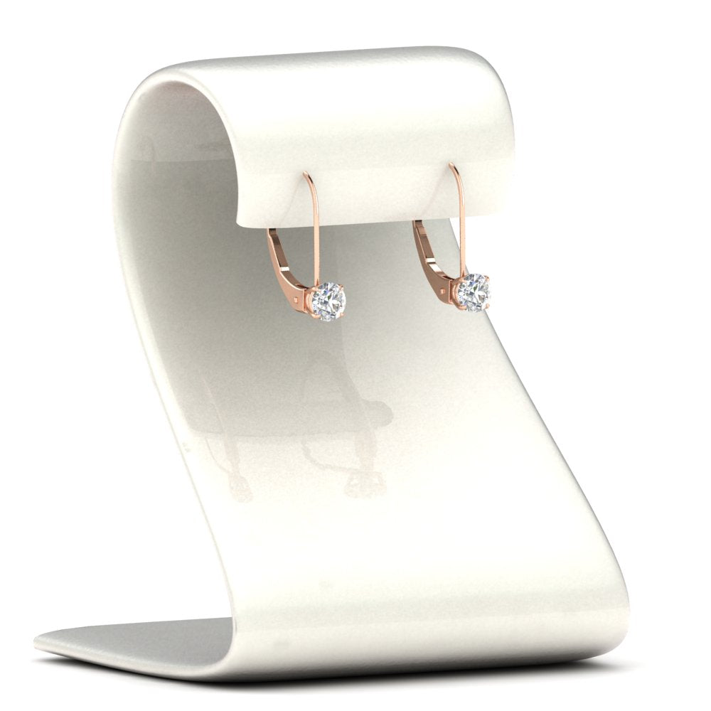 Small Round Diamond Studs Lever Back Earring