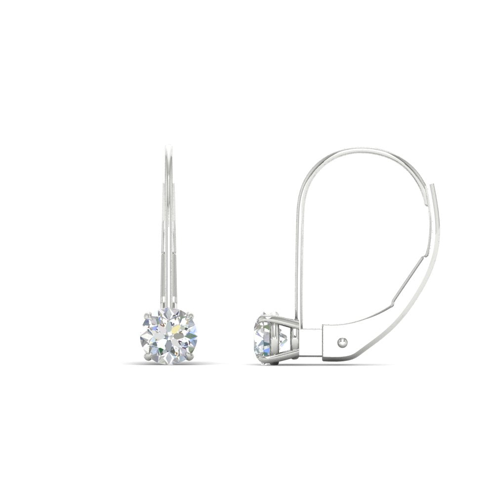 Small Round Diamond Studs Lever Back Earring