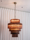 Smoked Striped Glass Tube Waterfall Chandelier