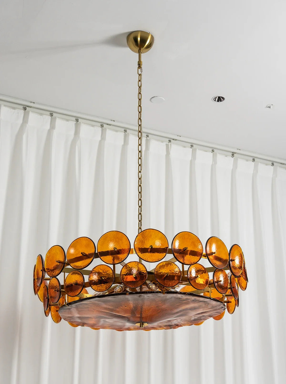 Solaris Disc Murano Glass Chandelier