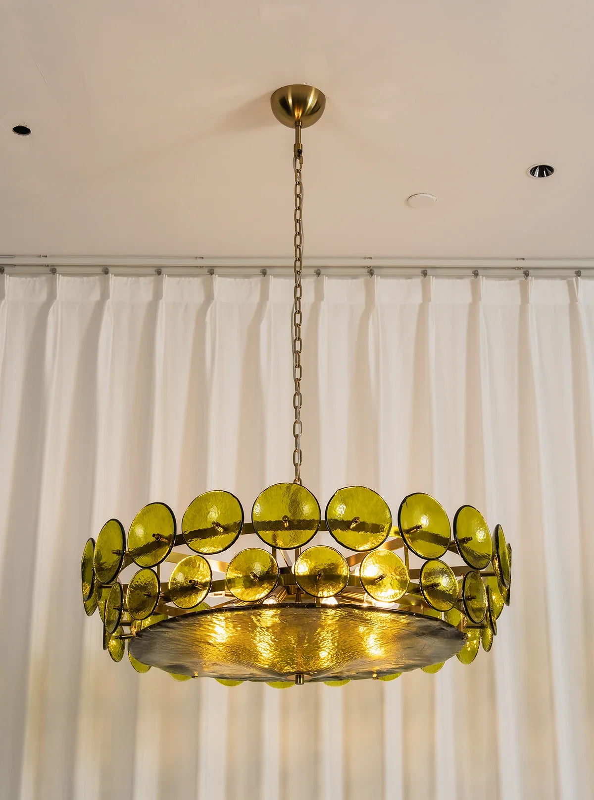 Solaris Disc Murano Glass Chandelier