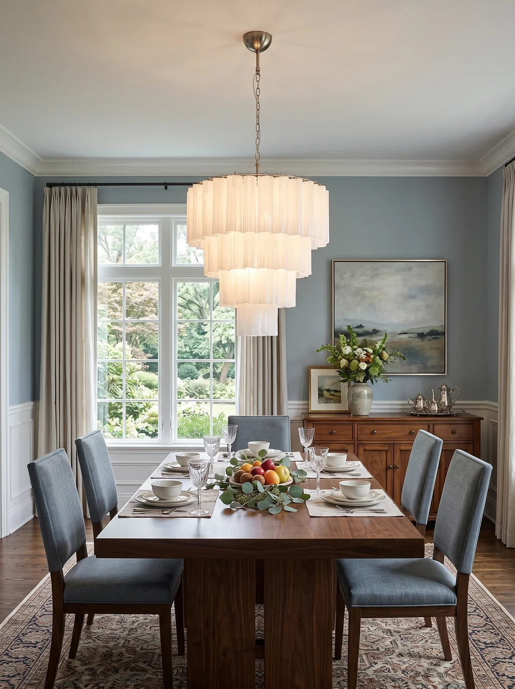 Solene Four-Tier Glass Tube Chandelier