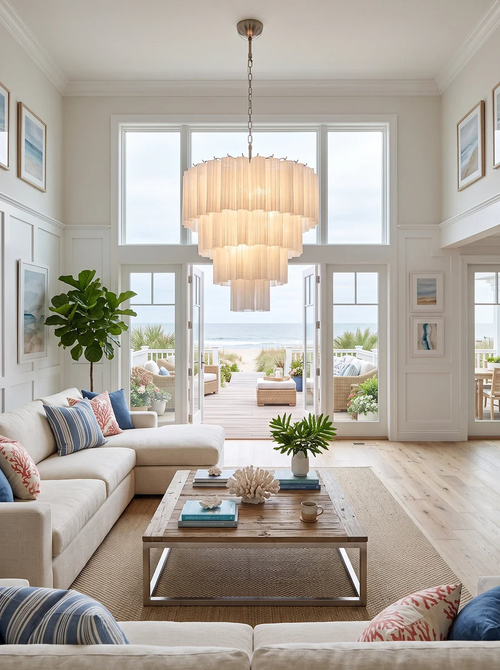 Solene Four-Tier Glass Tube Chandelier