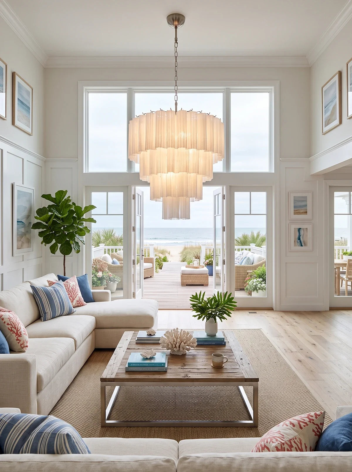 Solene Four-Tier Glass Tube Chandelier