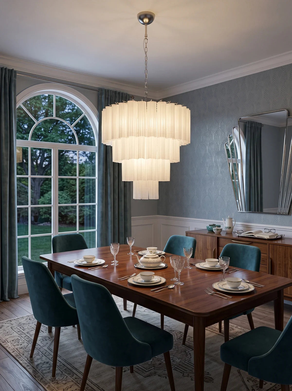 Solene Four-Tier Glass Tube Chandelier