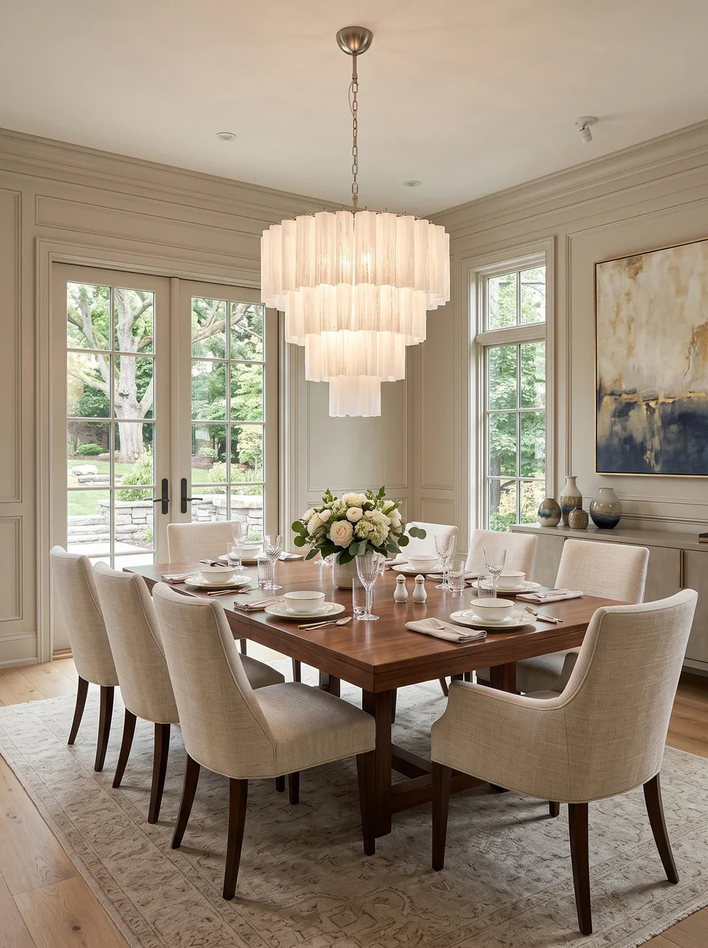 Solene Four-Tier Glass Tube Chandelier