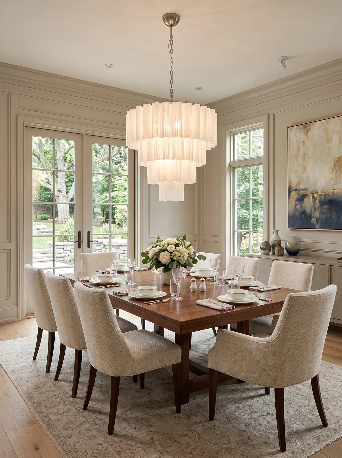 Solene Four-Tier Glass Tube Chandelier