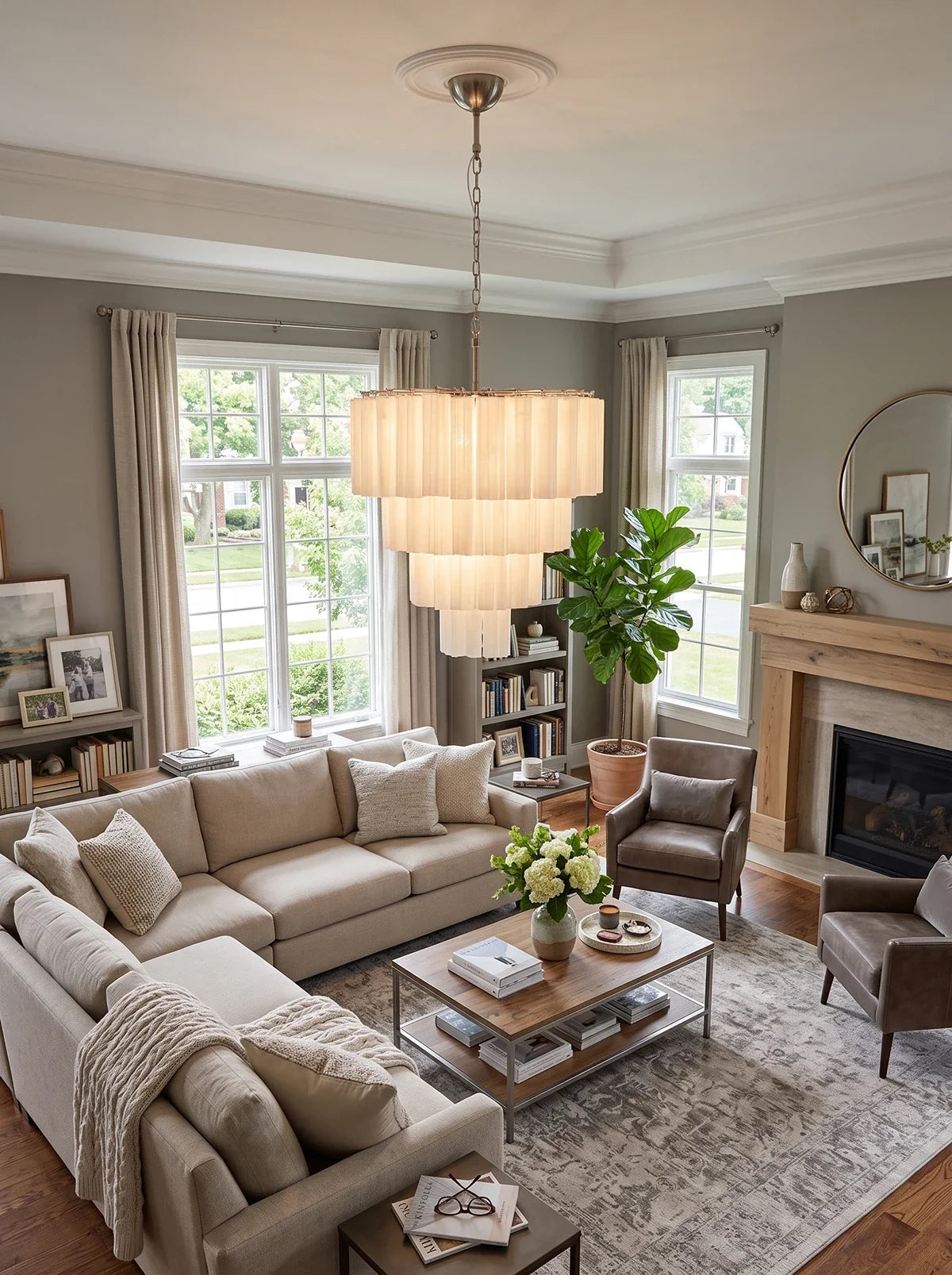 Solene Four-Tier Glass Tube Chandelier