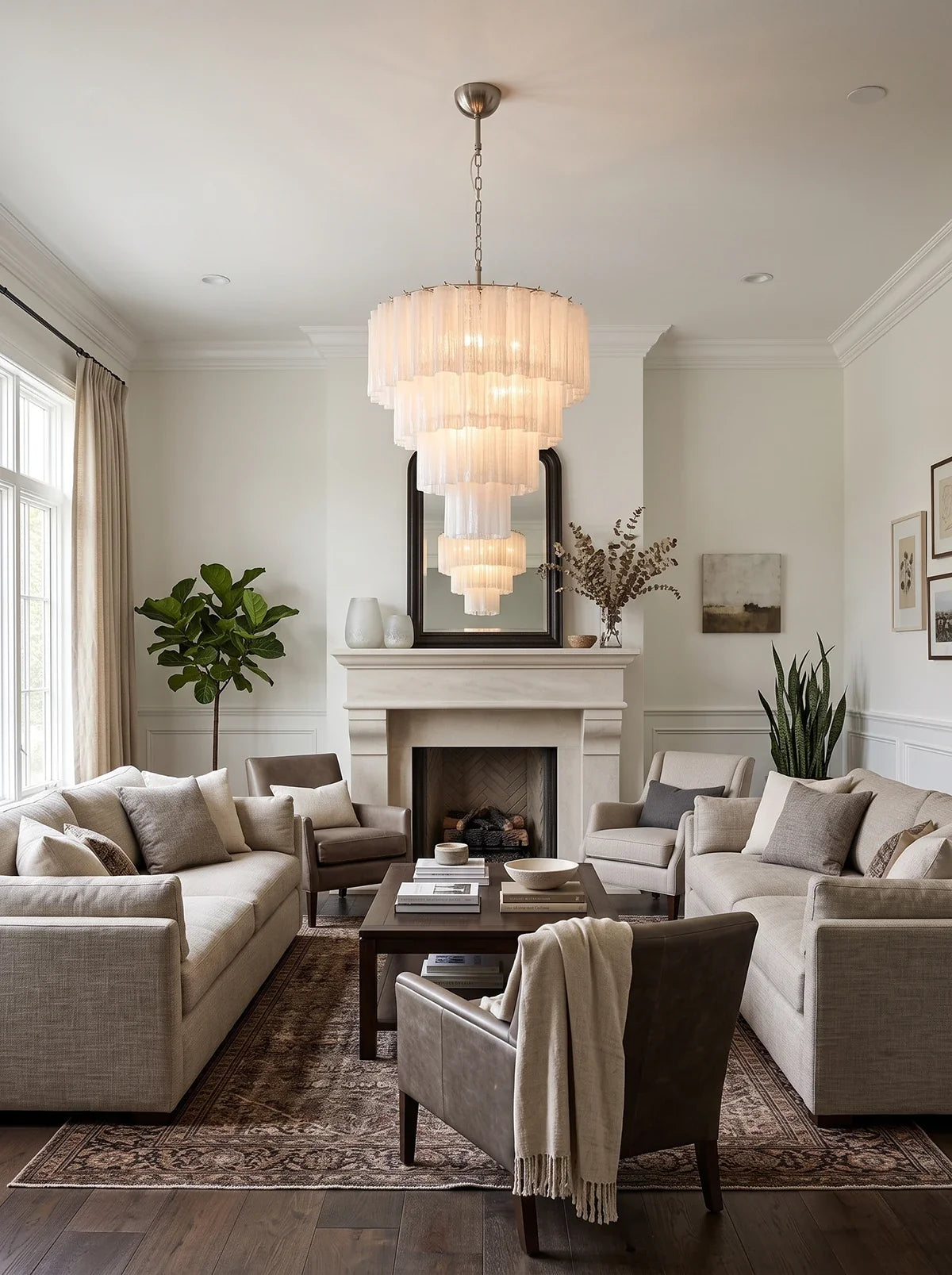 Solene Four-Tier Glass Tube Chandelier
