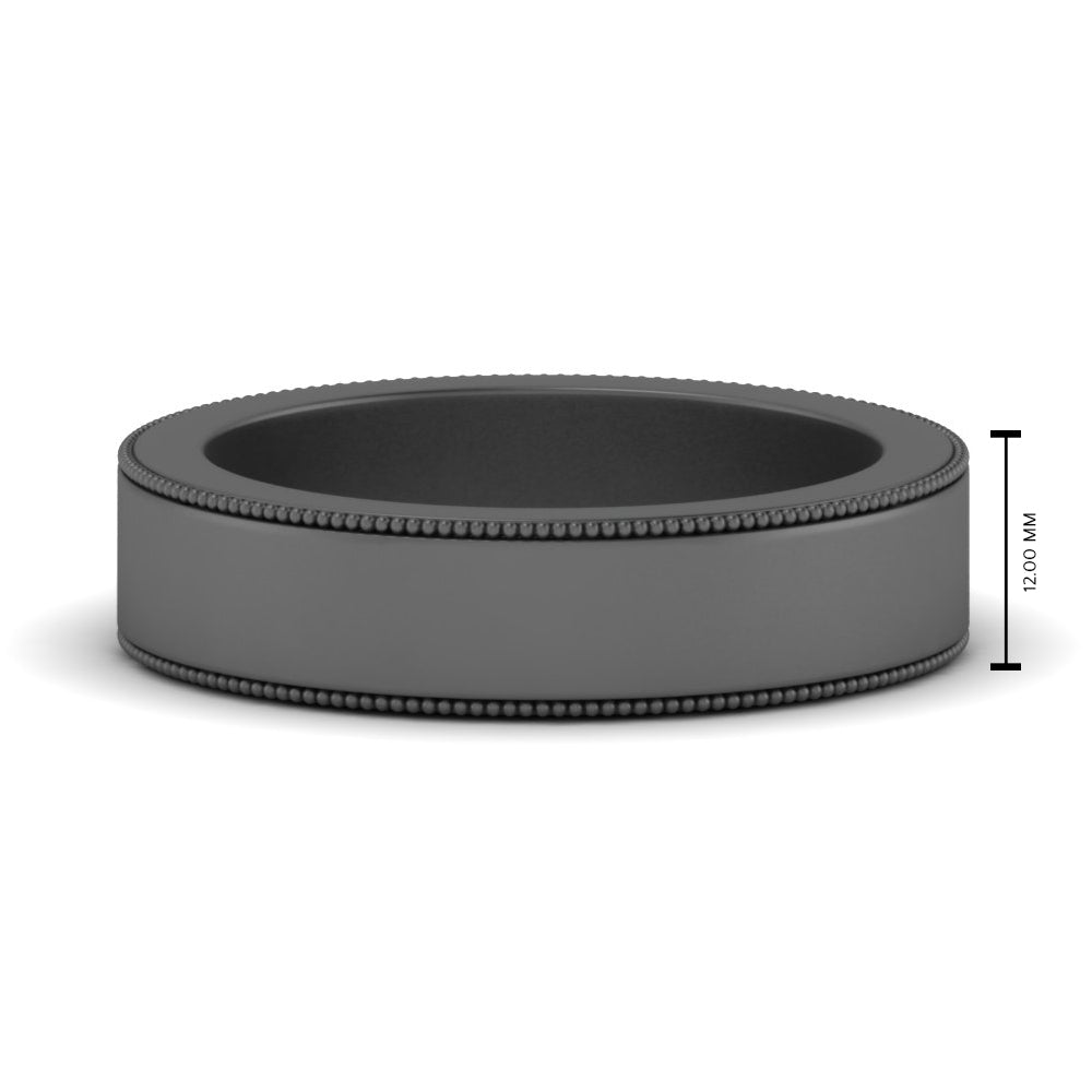 Flat Milgrain Mens Wedding Band