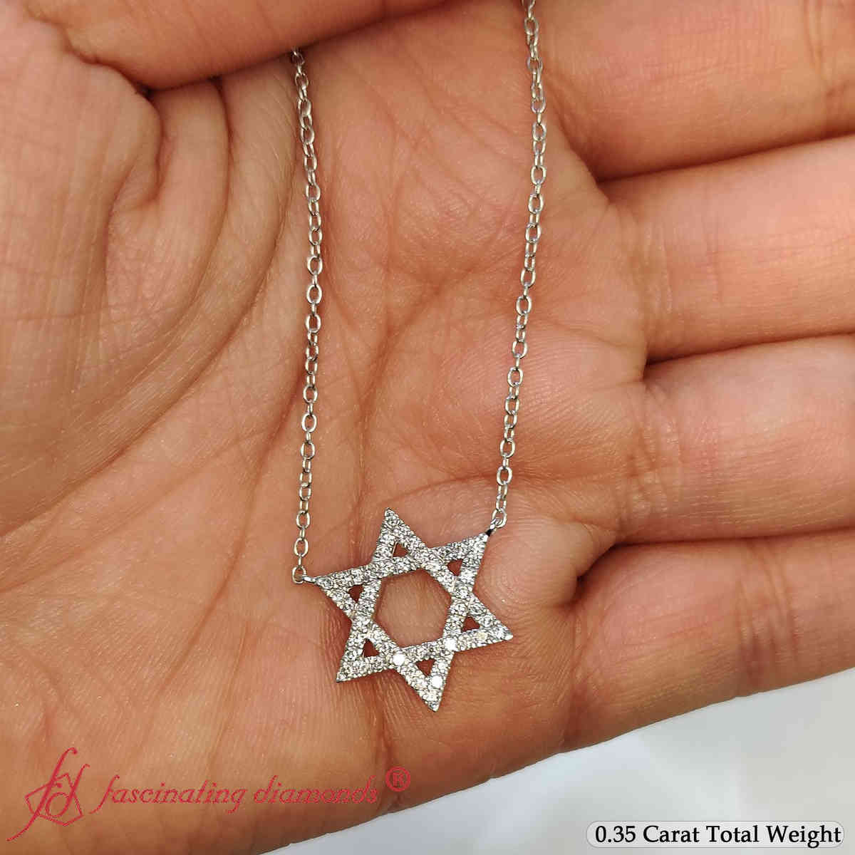 Star Of David Delicate Diamond Pendant