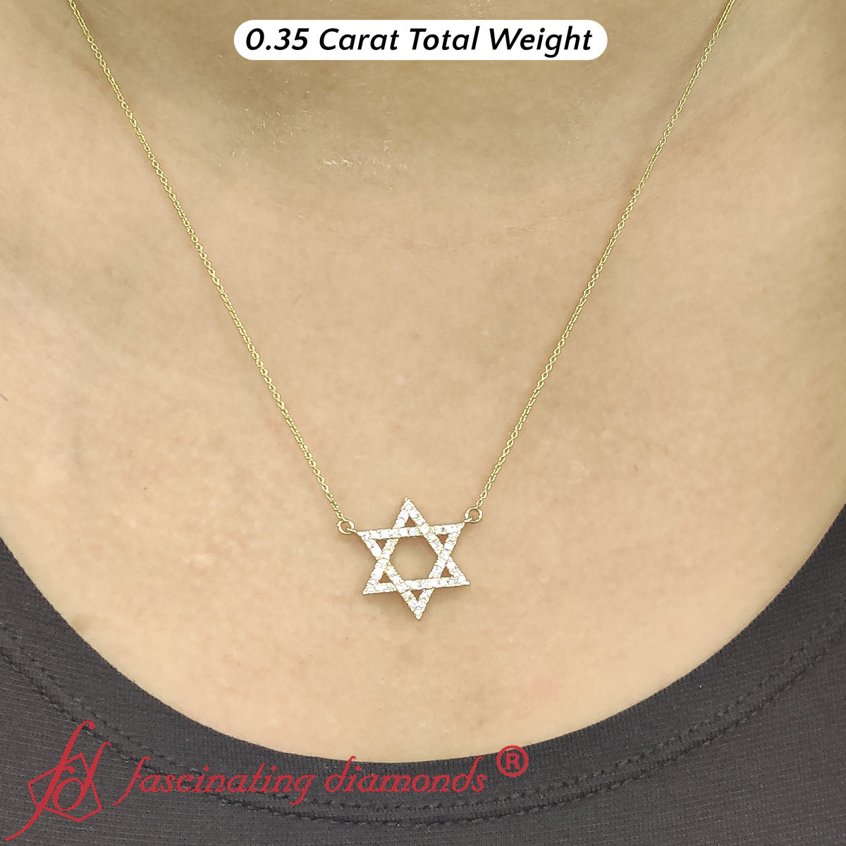 Star Of David Delicate Diamond Pendant