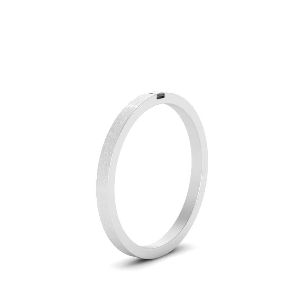 Thin Princess Cut Mens Band Ring
