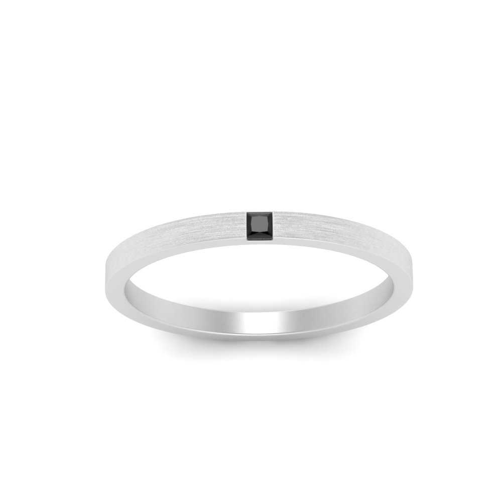 Thin Princess Cut Mens Band Ring