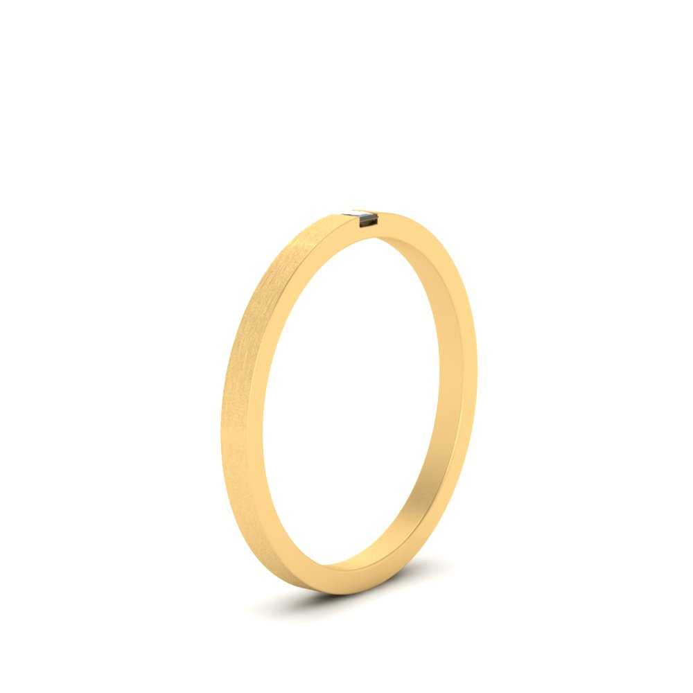 Thin Princess Cut Mens Band Ring