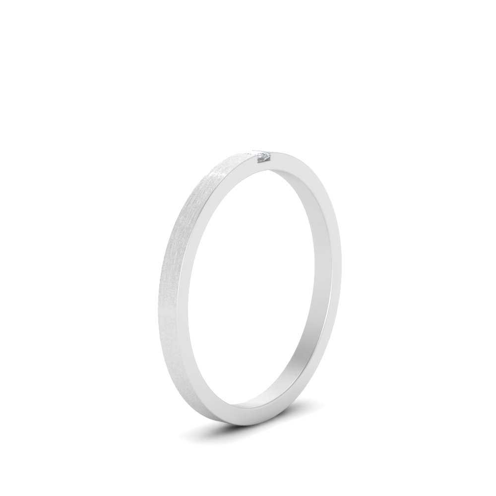 Thin Princess Cut Mens Band Ring
