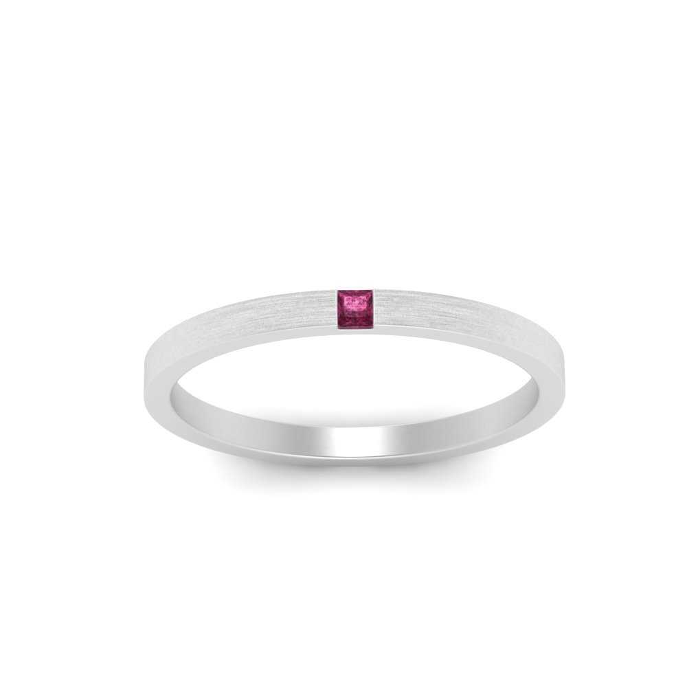 Thin Princess Cut Mens Band Ring