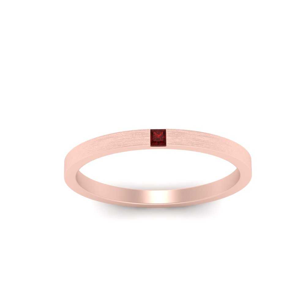 Thin Princess Cut Mens Band Ring