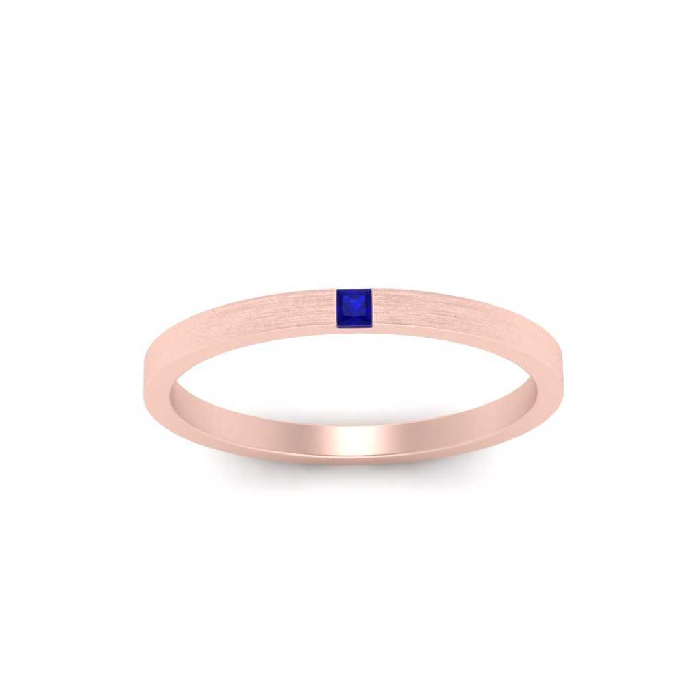 Thin Princess Cut Mens Band Ring