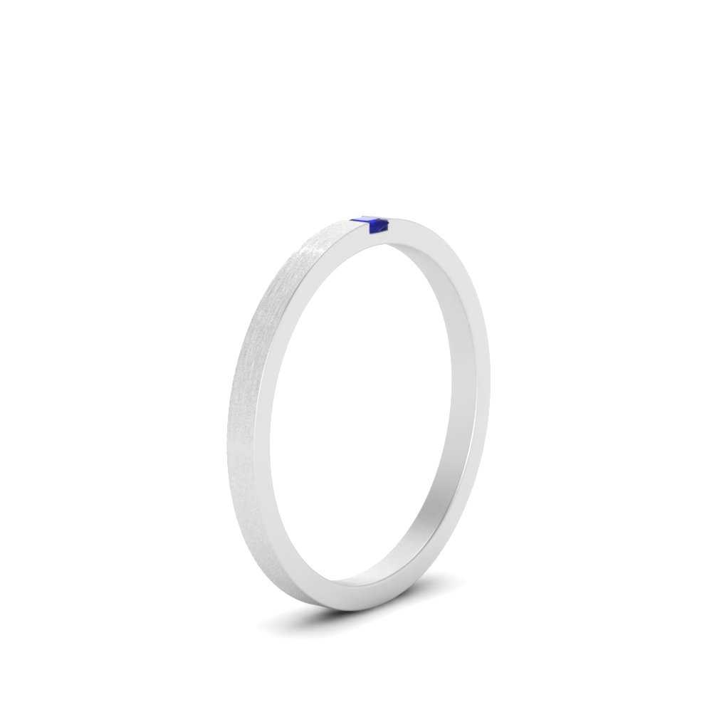 Thin Princess Cut Mens Band Ring
