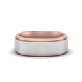 Two Tone Brushed Mens Wedding Ring