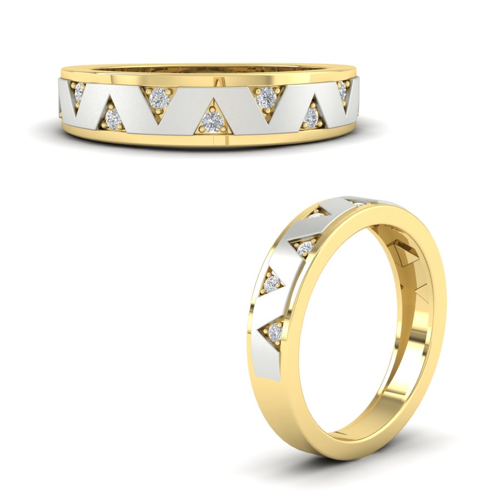 Two Tone Male Wedding Band
