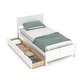 4-Piece Bedroom Furniture Set: Twin Bed Frame, Bench, Vanity Desk & Armoire