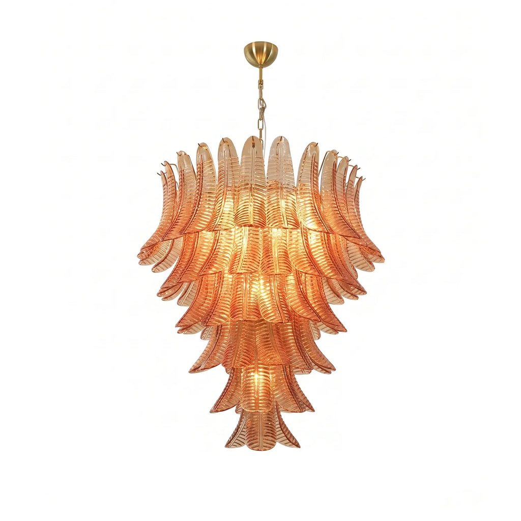 Verdine Amber Fern Leaf Chandelier